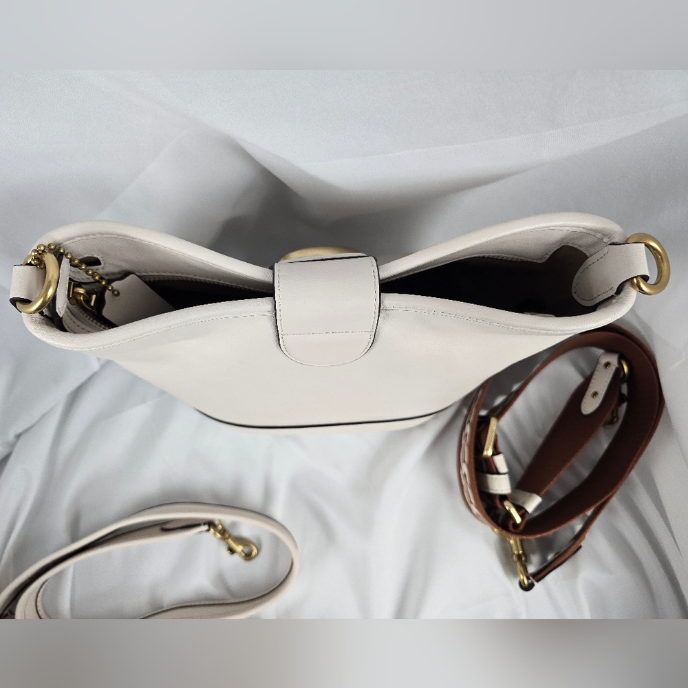 Coach Tali Bucket Bag Soft Leather Chalk Color Medium Size Excellent Condition - Picture 6 of 16